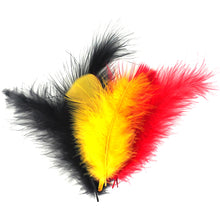 Load image into Gallery viewer, CRAFT FEATHERS BLACK RED YELLOW 10G
