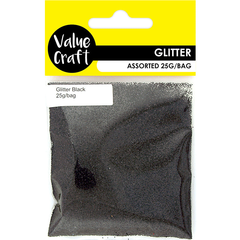CRAFT GLITTER IN BAG BLACK 25G