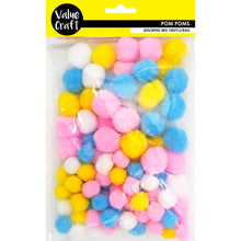 Load image into Gallery viewer, CRAFT POM POM ASST PASTELS MIX 100PCS
