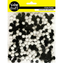 Load image into Gallery viewer, CRAFT POM POM 6MM BLK-WH 300 PCS
