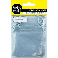 Load image into Gallery viewer, ORGANZA MINI 10CM x 7.5CM SILVER 7PCS
