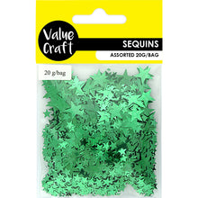 Load image into Gallery viewer, CRAFT SEQUINS STAR 2 SIZES GREEN 20G
