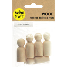 Load image into Gallery viewer, CRAFT WOOD PEOPLE 4.5CM NAT 5PC
