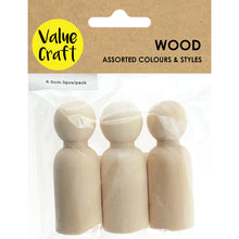 Load image into Gallery viewer, CRAFT WOOD PEOPLE 6.5CM NAT 3PC
