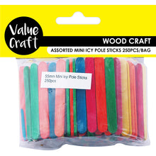 Load image into Gallery viewer, CRAFT WOOD ICYPOLE STICK 55MM MULTI 250P
