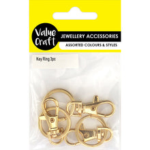 Load image into Gallery viewer, Jewellery Findings Key Ring Swivel ClaspGold 3Pcs
