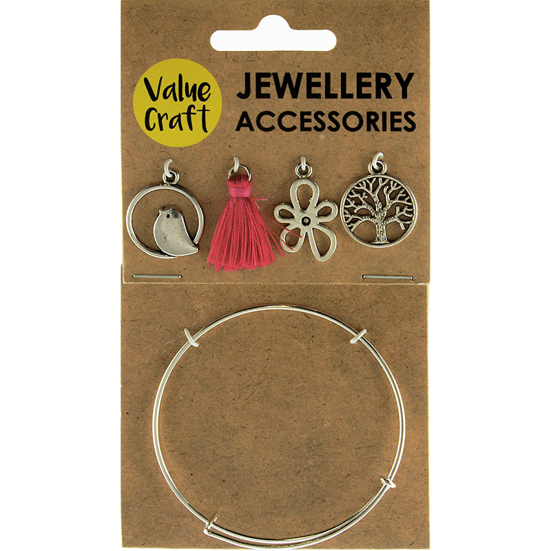 Jewellery Findings Bracelet Kit Silver HT Pack 5Pcs