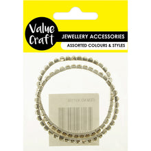 Load image into Gallery viewer, Jewellery Findings Bracelet Stretch Diamante Silver or Gold 2PC

