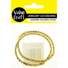 Load image into Gallery viewer, Jewellery Findings Bracelet Stretch Diamante Silver or Gold 2PC
