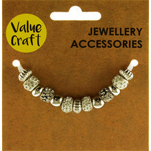 Load image into Gallery viewer, BEADS Large HOLE BLING METAL SLV 13PCS
