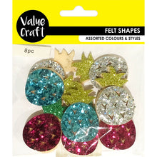 Load image into Gallery viewer, 9331468054542 FELT GLITTER PINEAPPLES  8PC
