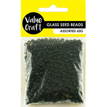 Load image into Gallery viewer, BEADS GLASS SEED  3.6MM BLACK 60G
