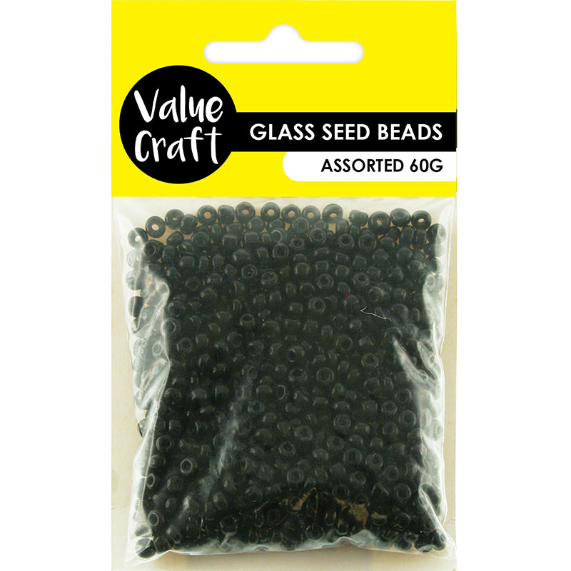BEADS GLASS SEED  3.6MM BLACK 60G