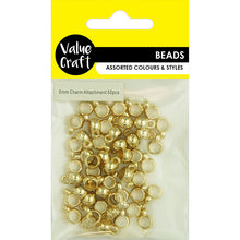 Load image into Gallery viewer, BEAD CCB 6MM Charm Attachment Gold 50Pc
