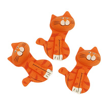 Load image into Gallery viewer, 3D Embellishments Wooden - Cats Orange 3Pcs
