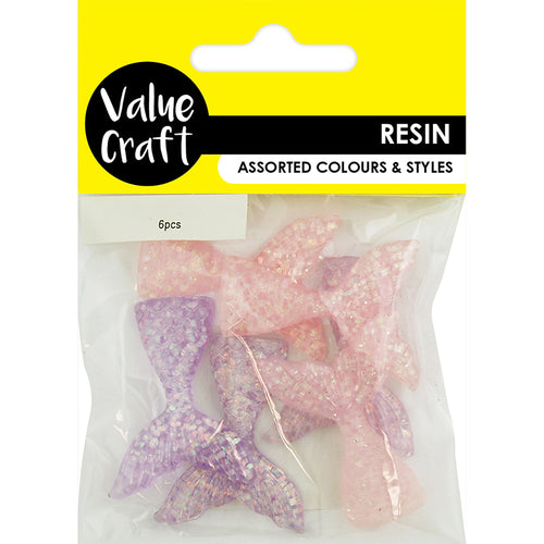 3D RESIN MERMAID TAILS PASTEL AB 6PC