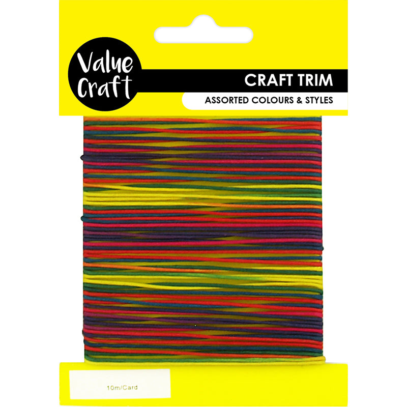 CORD Waxed Multi Coloured Bright 10M - Craft Trim