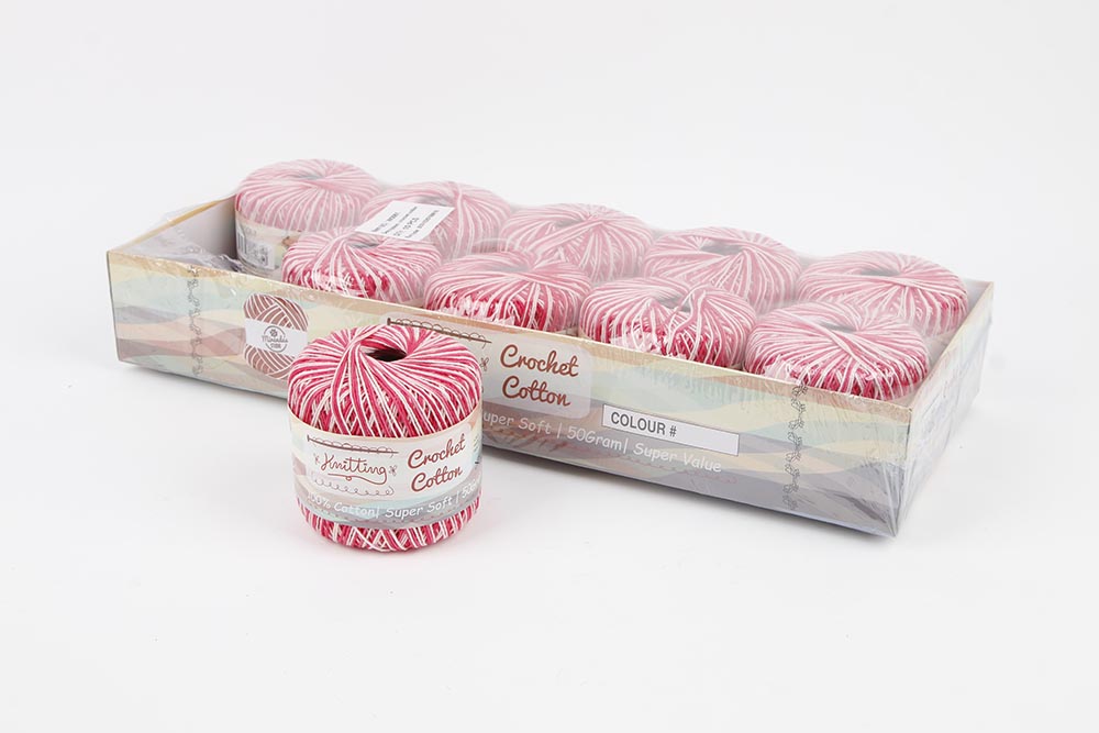 Crochet Cotton Pink/White