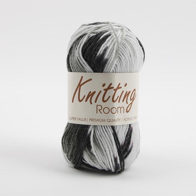 100g Knitting Yarn - Black and White Multi