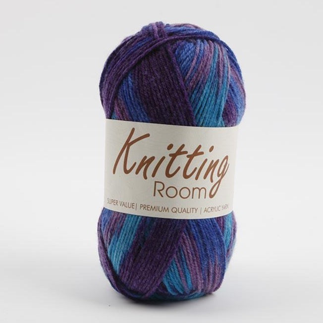 100g Knitting Yarn - Purple and Blue Multi