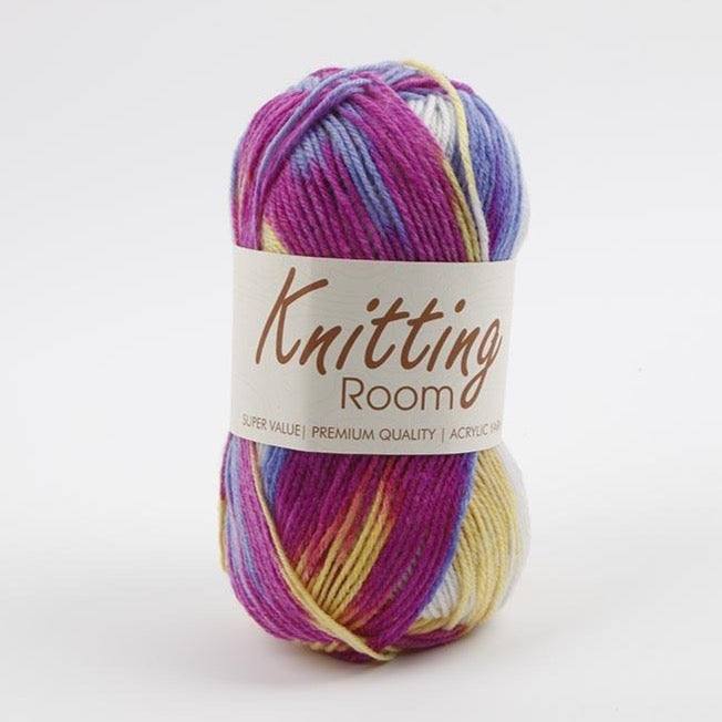 100g Knitting Yarn - Hot Pink/Purple/Yellow Multi