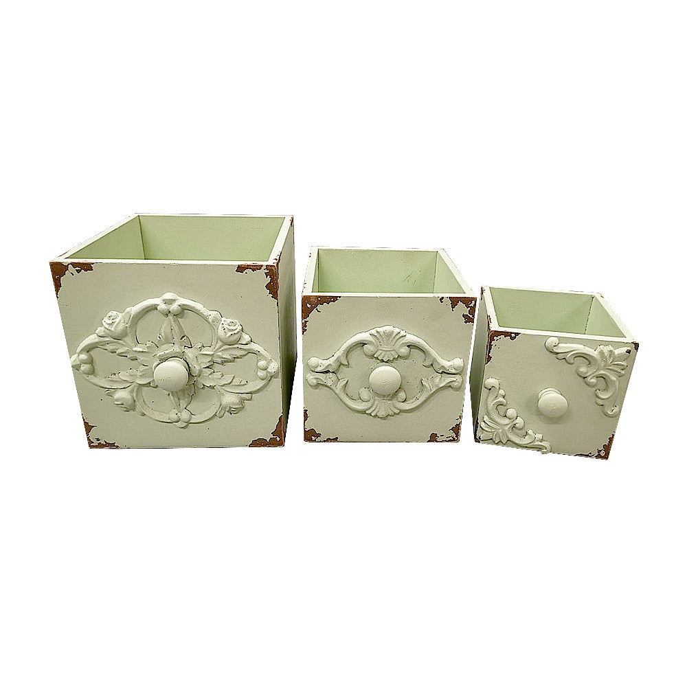 Planter Wooden Mixed - Lime Green